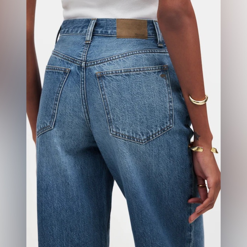Madewell Super Wide-Leg Jeans In Fannin Wash, High Rise, Full Length W/Cuff, 25 - Picture 9 of 11
